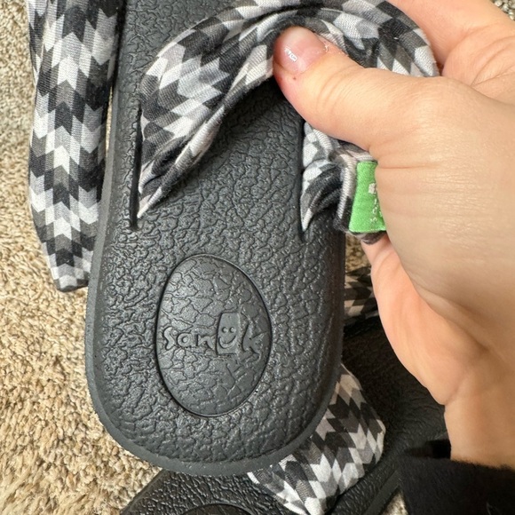SANUK Yoga Sling Back Sandals Black/Gray/White Pattern Size 10 - Picture 5 of 6